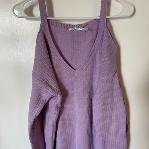 Urban Outfitters Purple Off-the-Shoulder Sweater